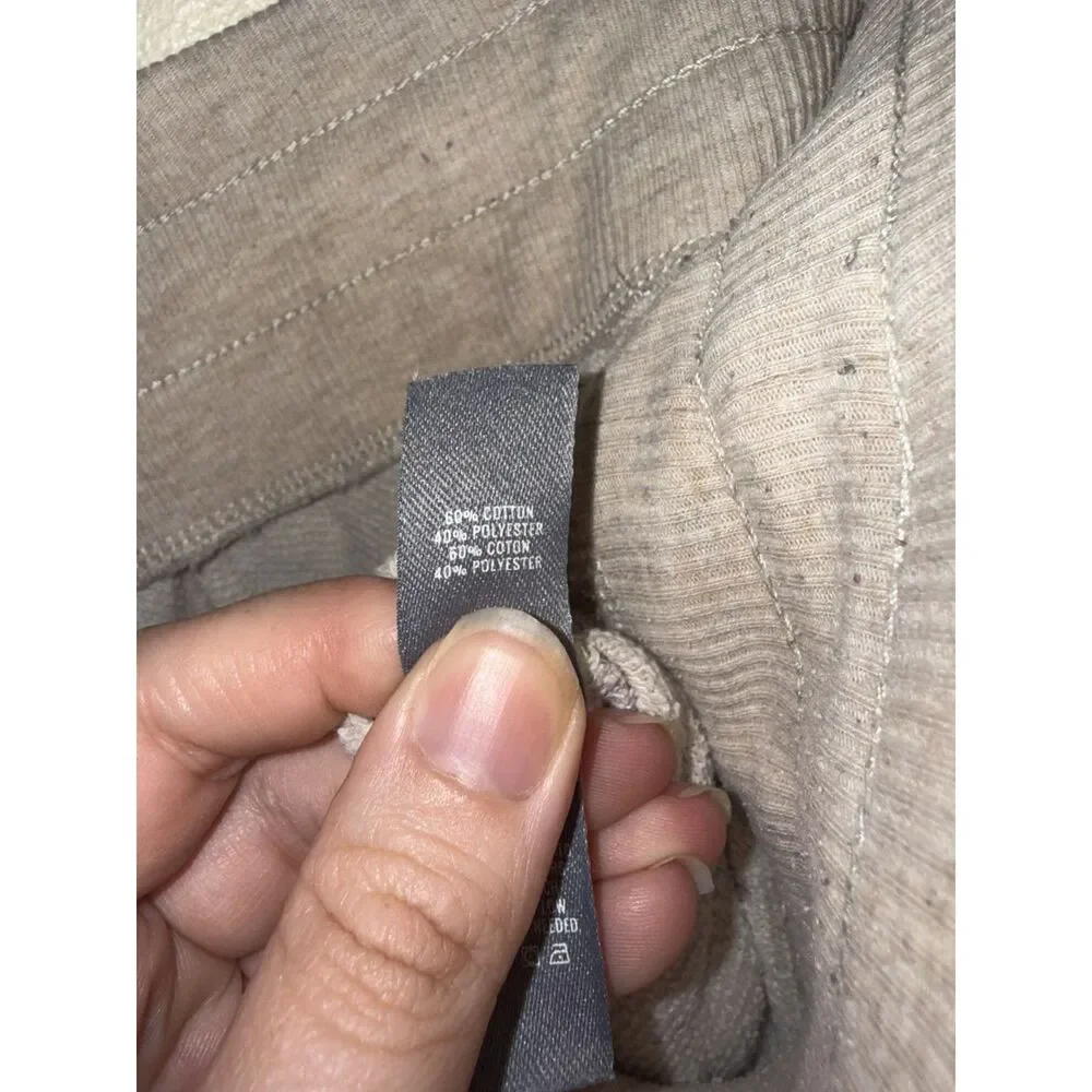Aerie Floral French Terry Joggers Medium Beige Rose Print Drawstring Sweatpants - Picture 7 of 10